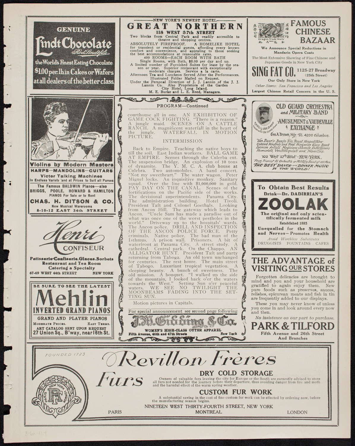 Farnsworth's Travel Talks, March 6, 1911, program page 7