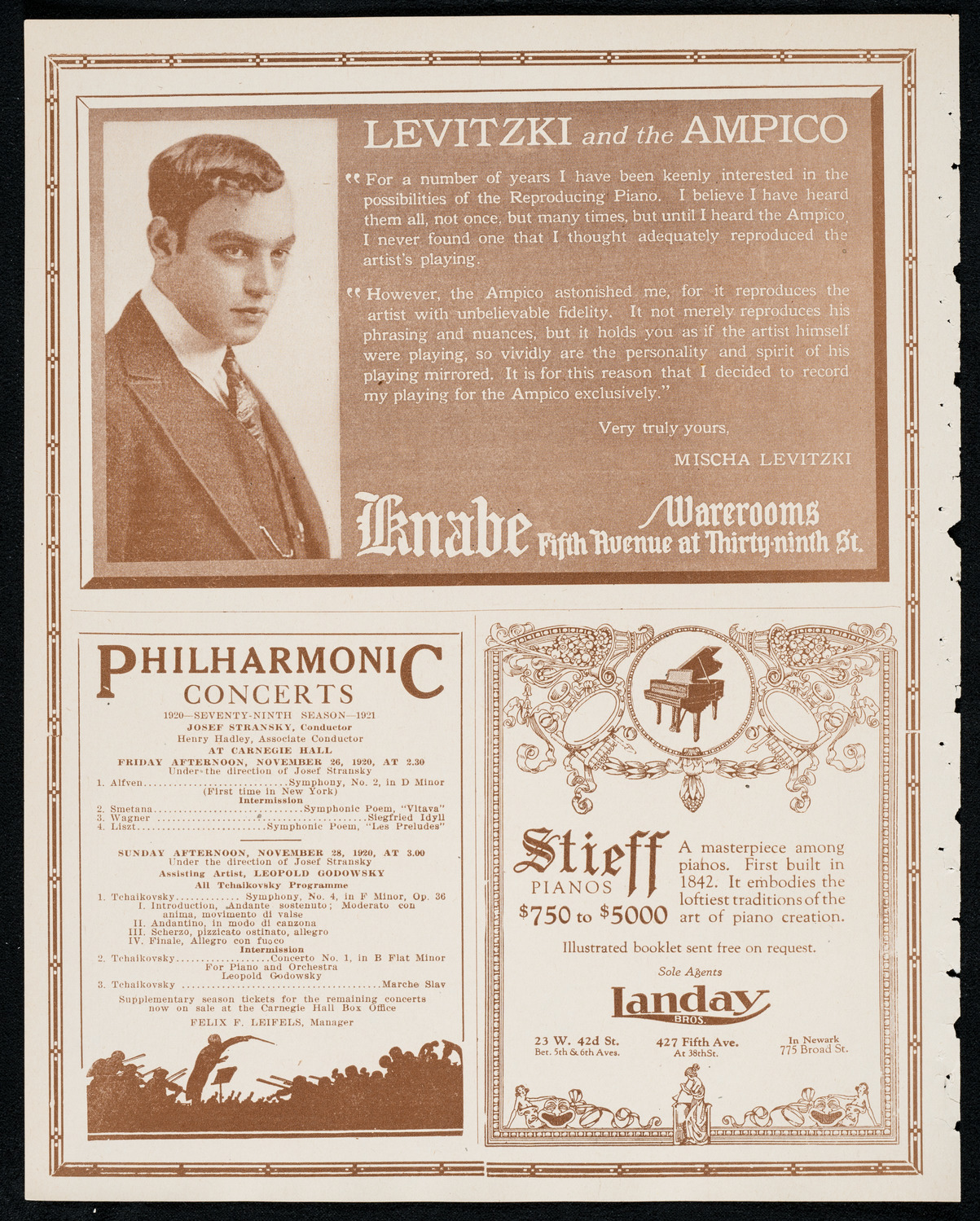 Laurence Leonard, Baritone, November 23, 1920, program page 12