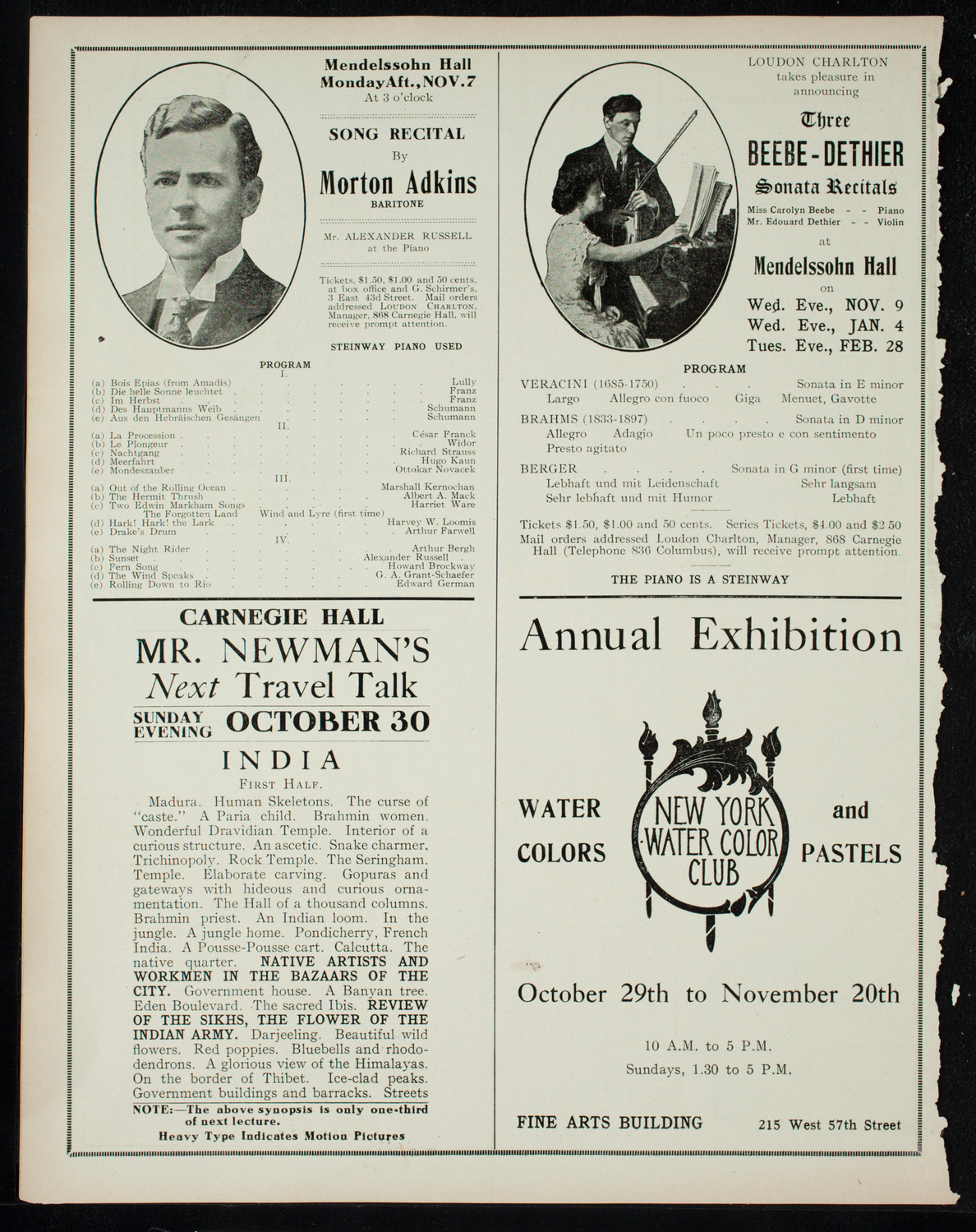 David Bispham, Baritone, October 30, 1910, program page 10