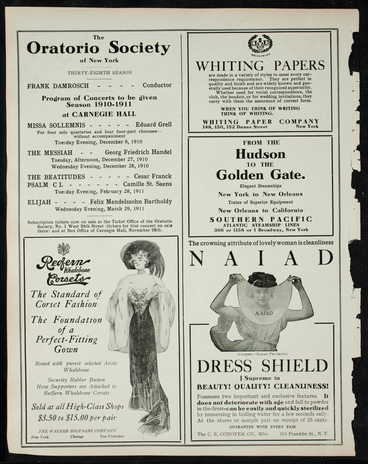 New York Philharmonic, November 25, 1910, program page 2