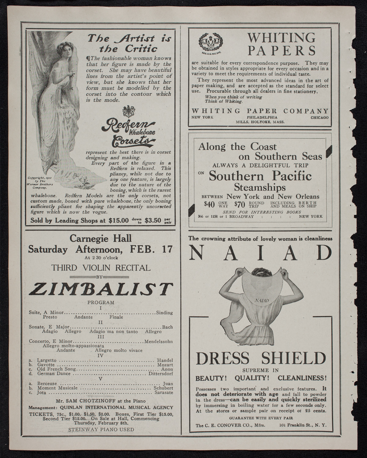 MacDowell Chorus with the New York Philharmonic, February 12, 1912, program page 2