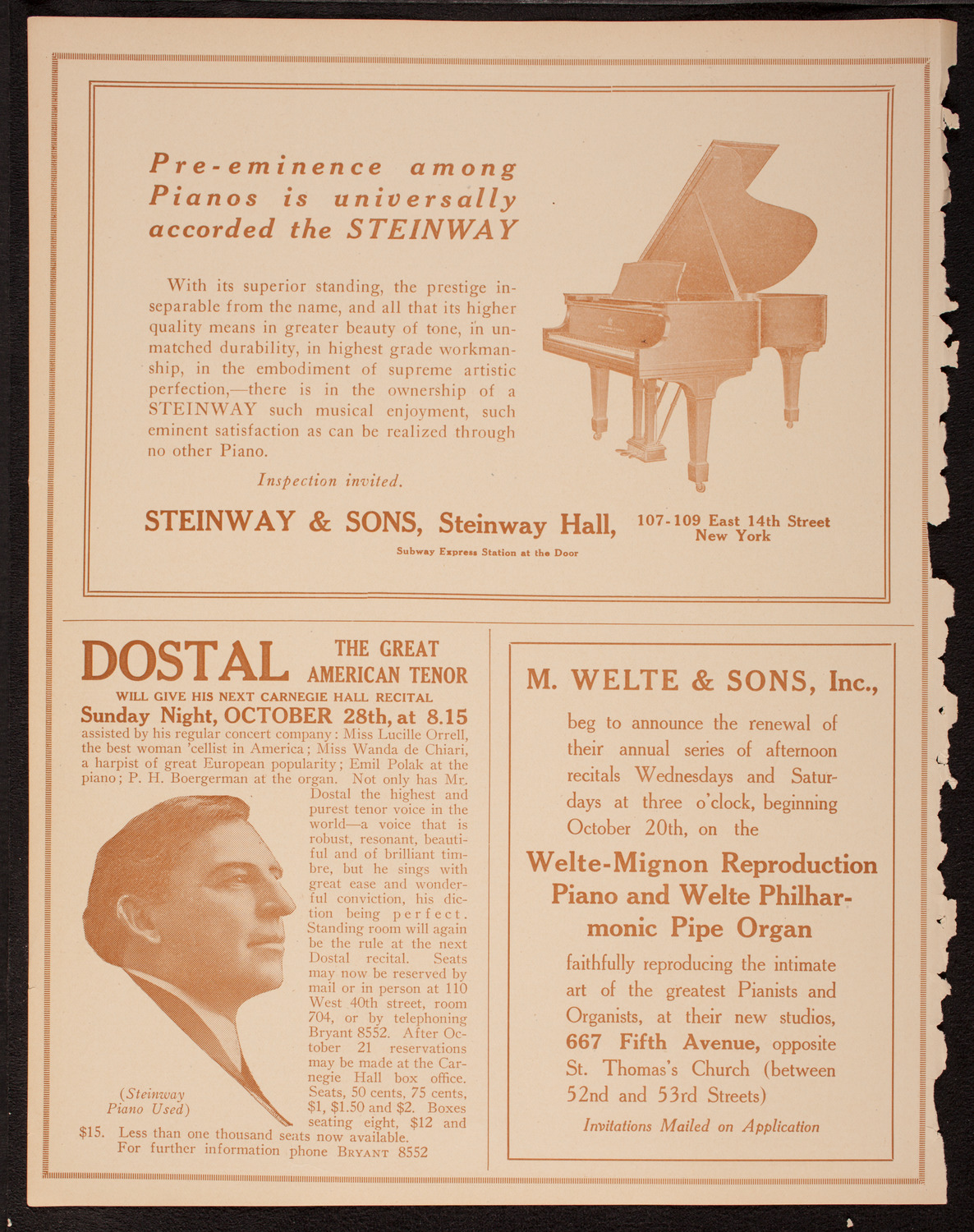 Mischa Elman, Violin, October 21, 1917, program page 4