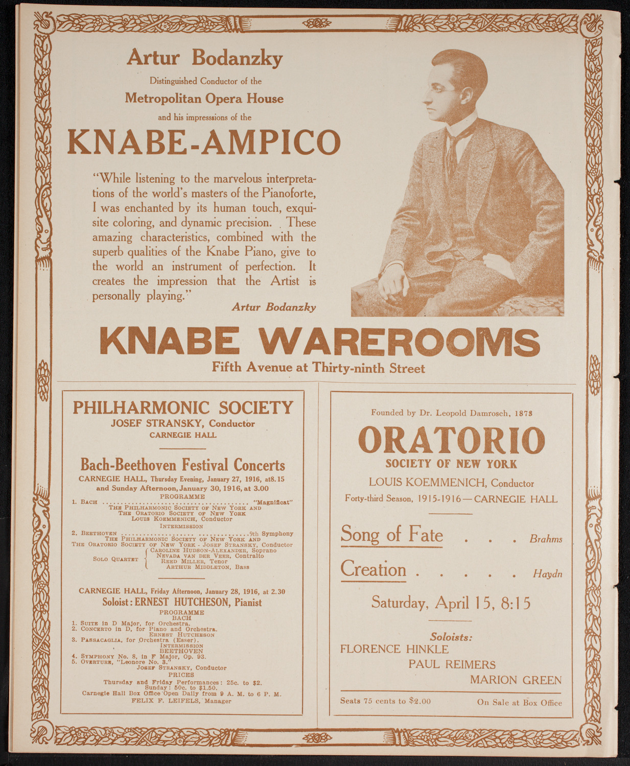 New York Reception to The Marquis and Marchioness of Aberdeen, January 26, 1916, program page 12
