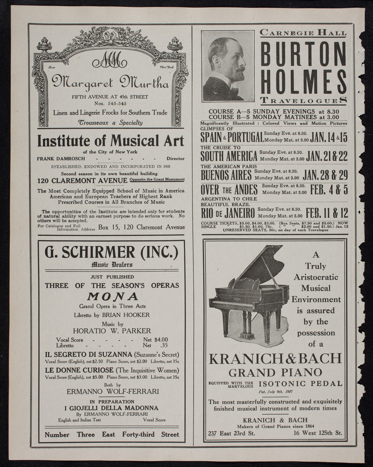 Boston Symphony Orchestra, January 13, 1912, program page 6