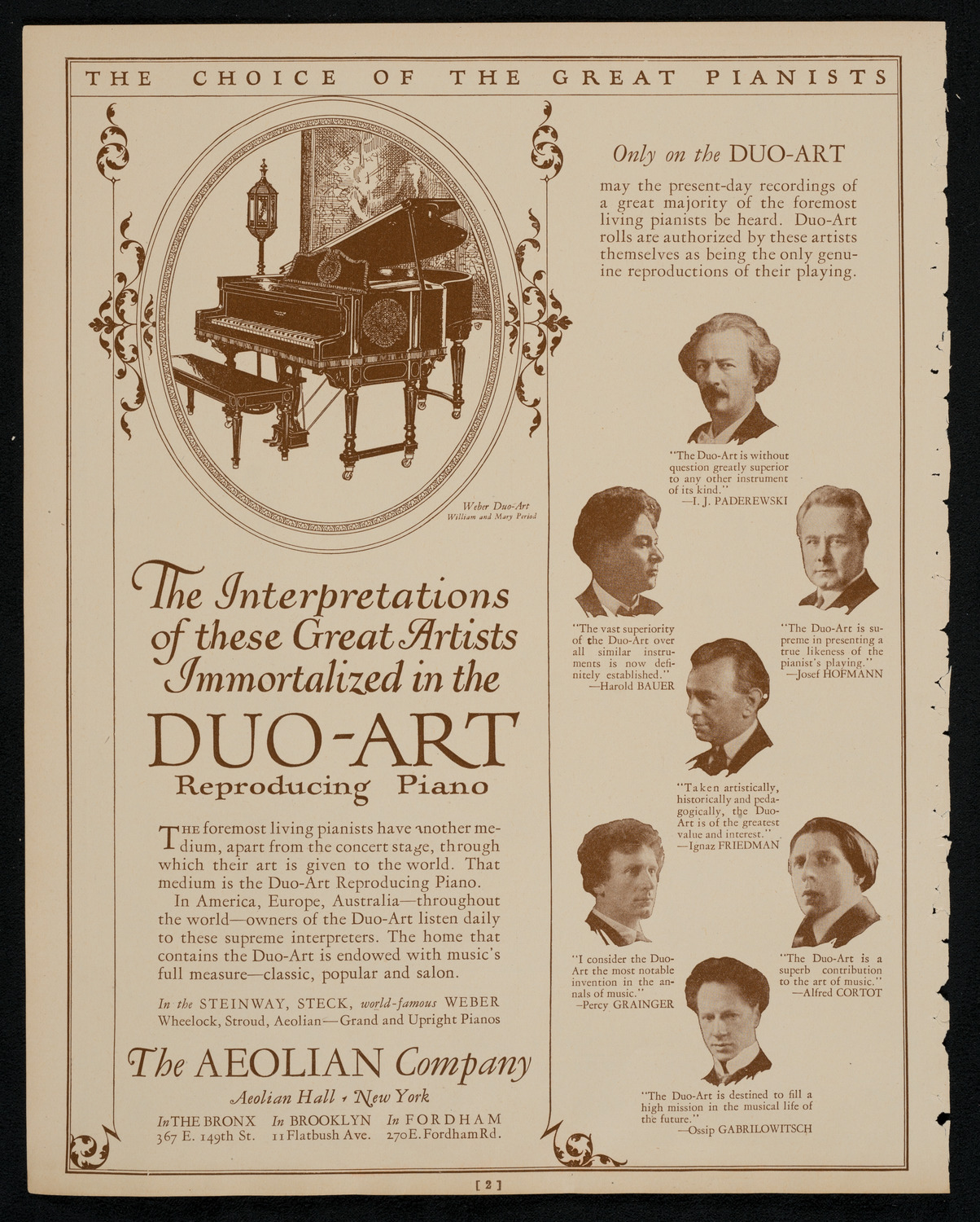 New York Philharmonic, October 16, 1925, program page 2