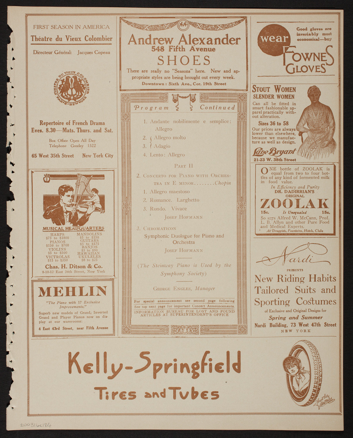 New York Symphony Orchestra, March 16, 1918, program page 7