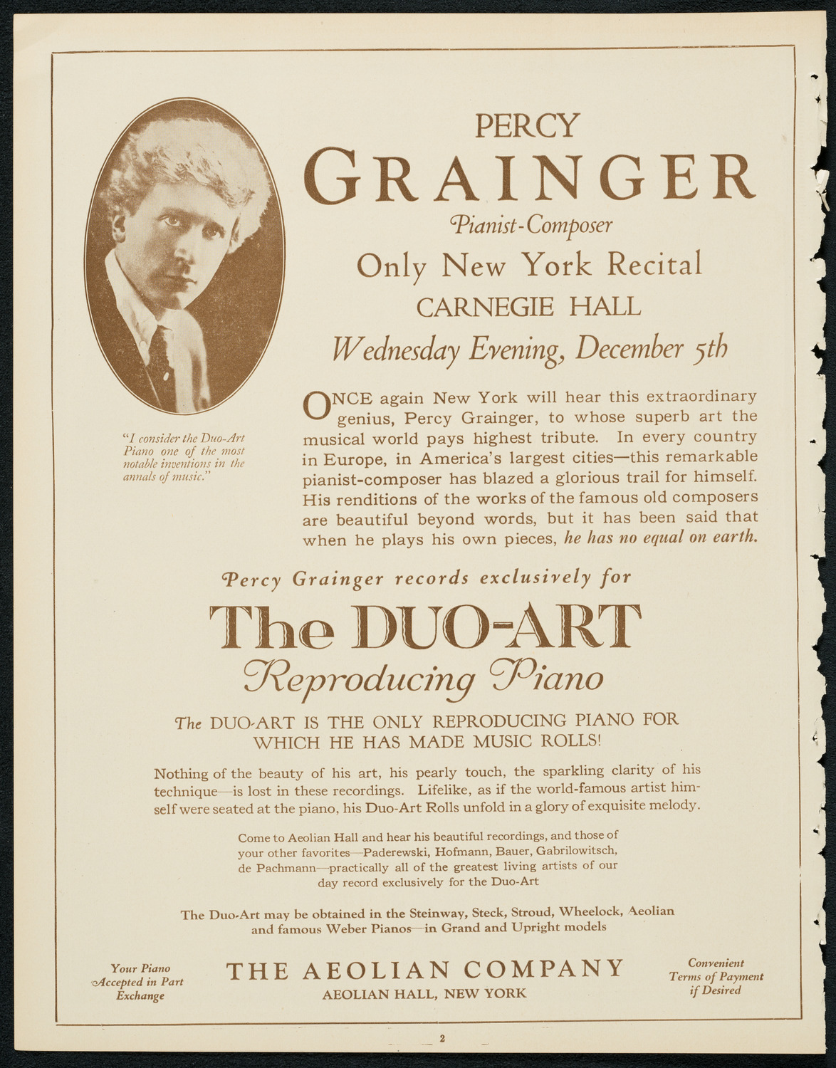 New York Philharmonic Students' Concert, December 3, 1923, program page 2