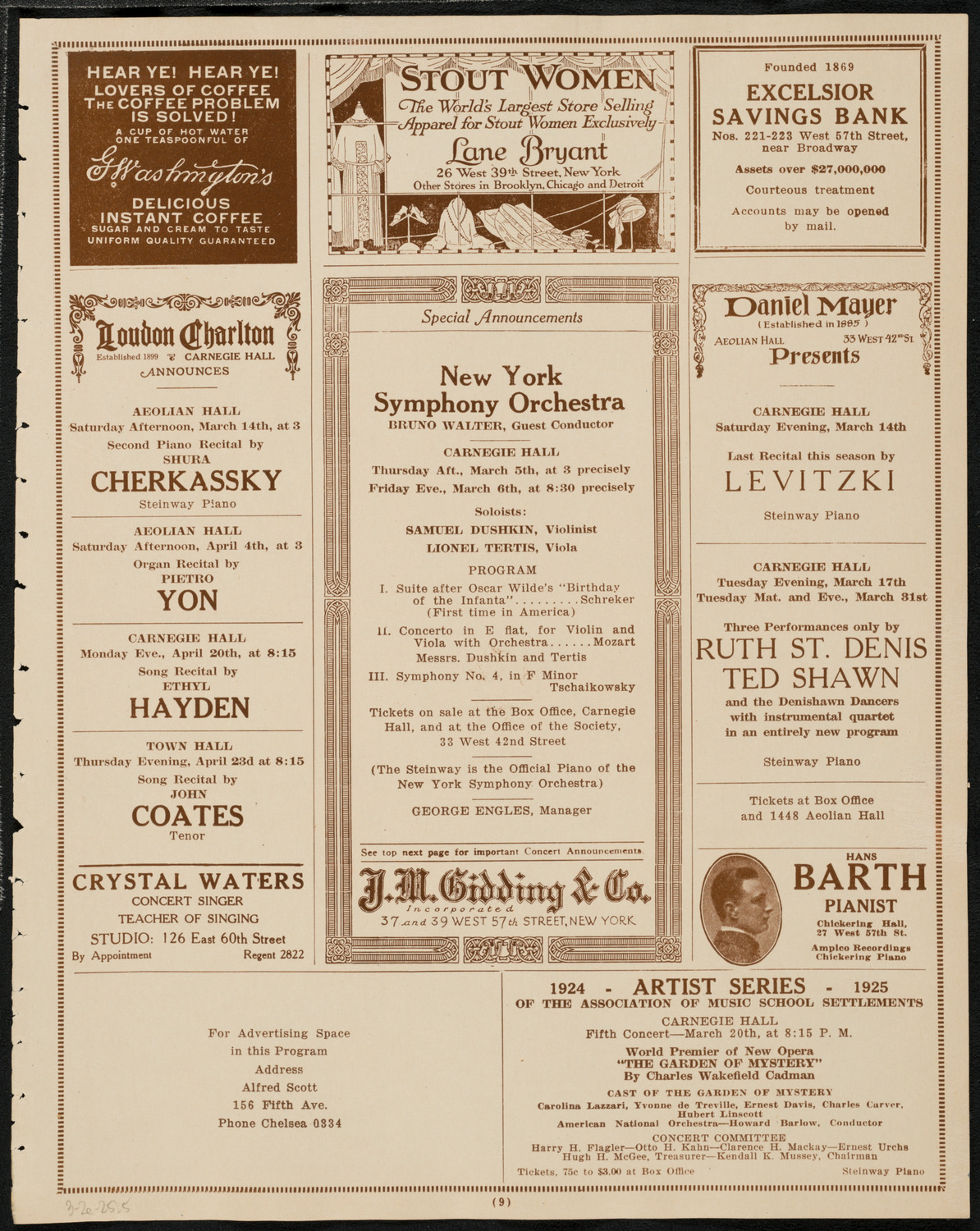 Burton Holmes Travelogue: Rome, Part 1: "Immortal Rome", March 2, 1925, program page 9