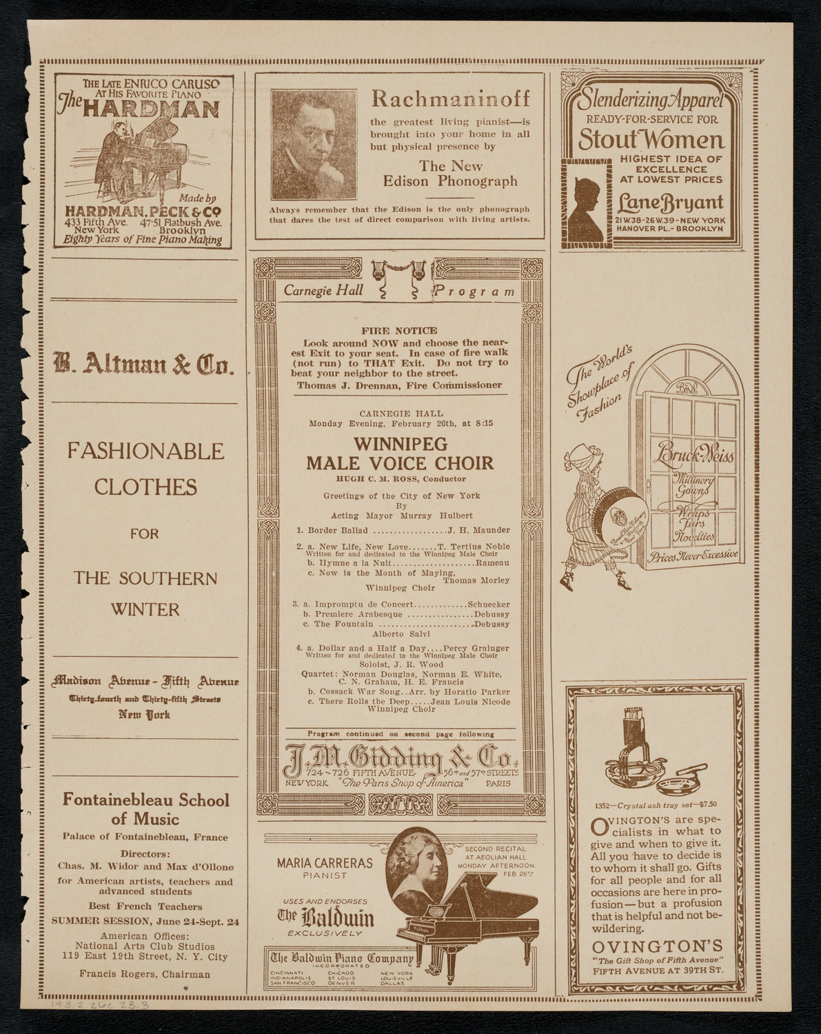 Winnipeg Male Voice Choir, February 26, 1923, program page 5
