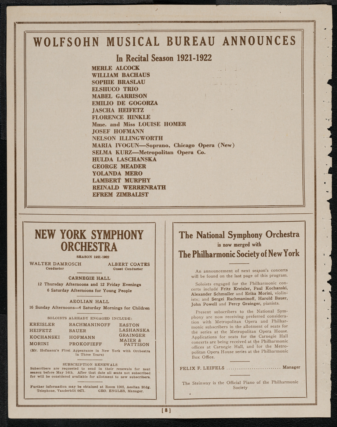 Grand Army of the Republic Memorial Day Exercises, May 30, 1921, program page 8