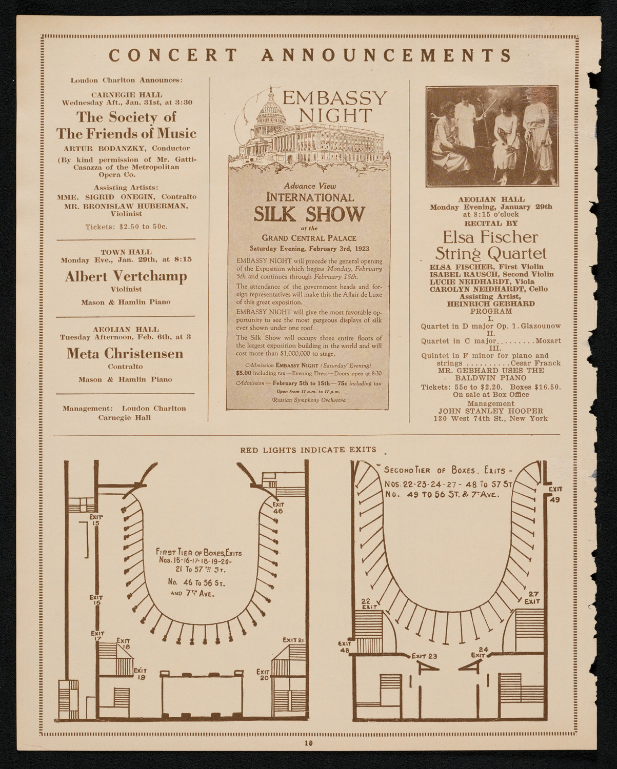 New York Symphony Orchestra, January 26, 1923, program page 10