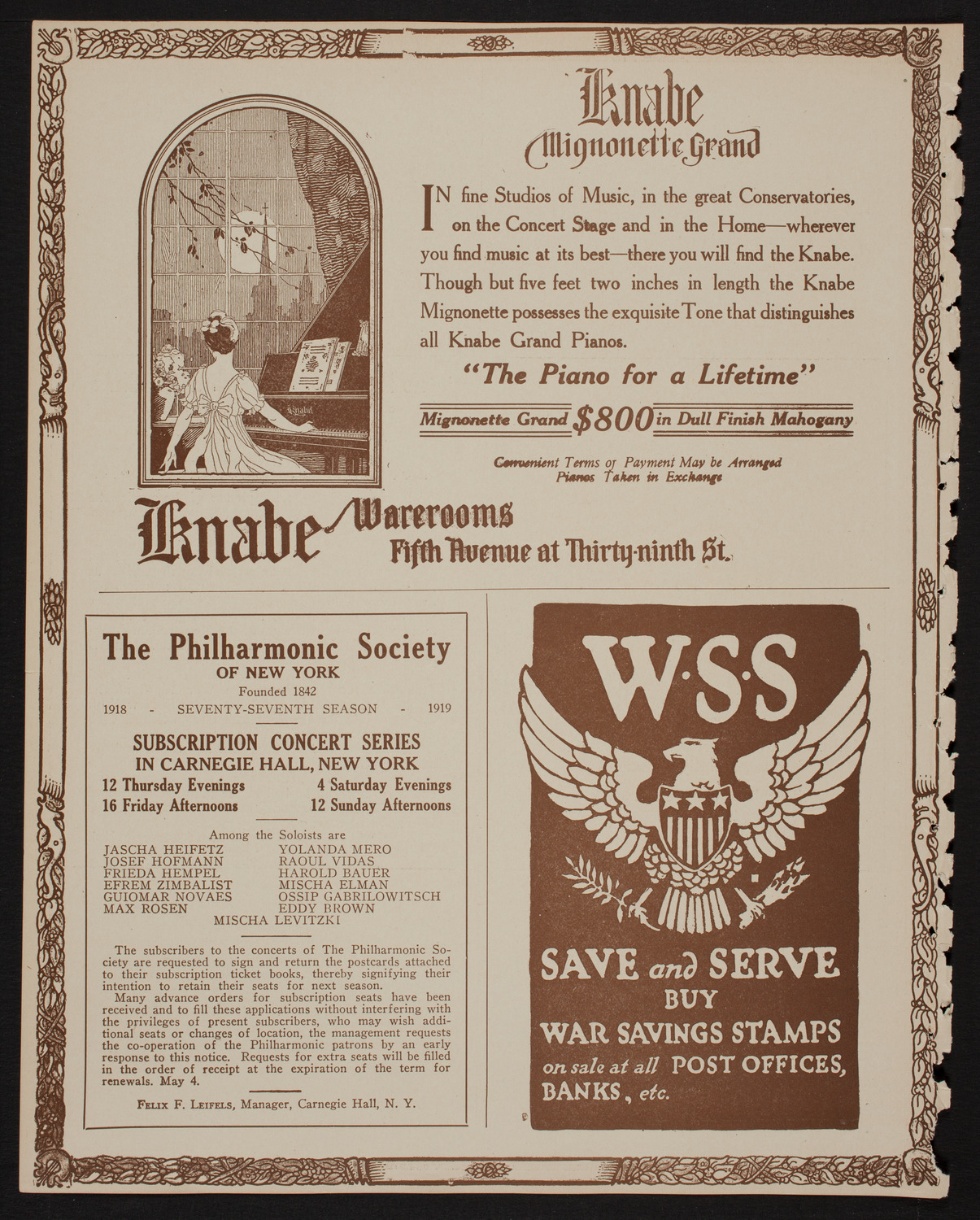 New Choral Society of New York, April 4, 1918, program page 12