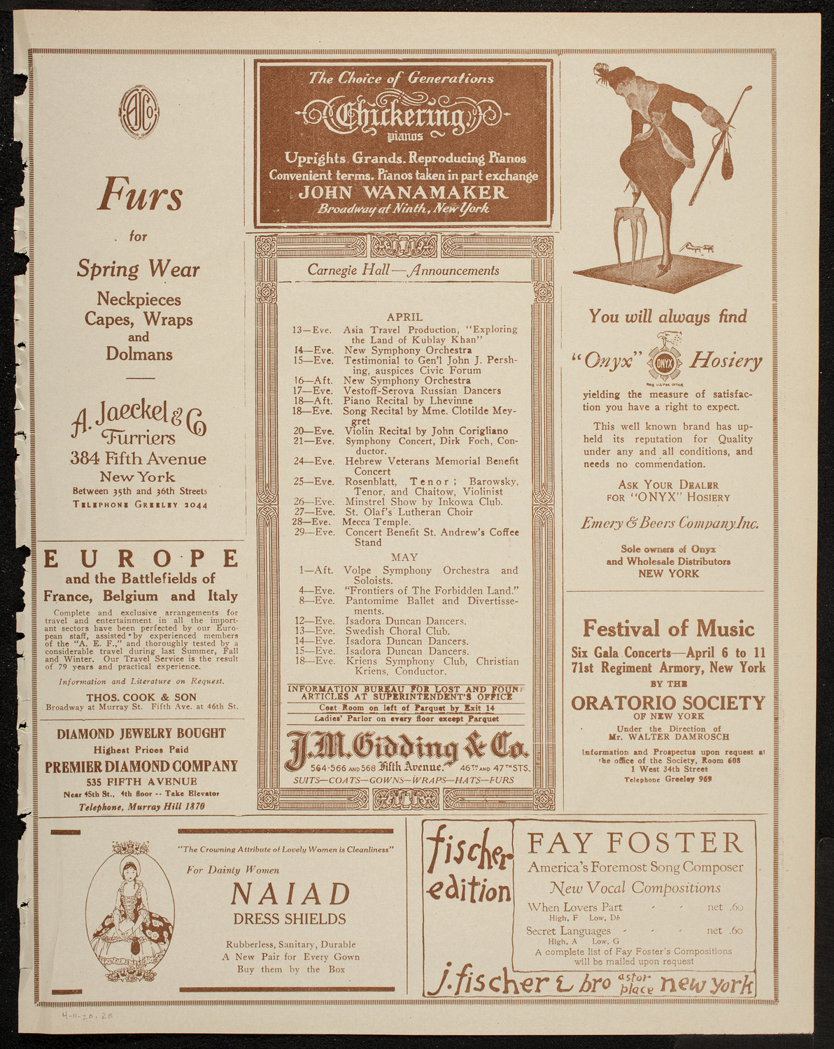 Gala Concert: Christine Langenhan, Orville Harrold, and Samuel Gardner, April 11, 1920, program page 3