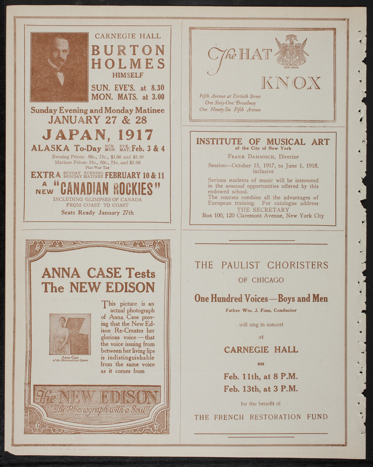 Josef Hofmann, Piano, January 26, 1918, program page 2