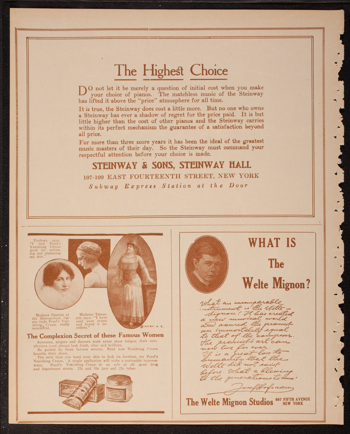 Herbert Witherspoon, Bass and Florence Hinkle (Mrs. Herbert Witherspoon), Soprano, April 7, 1917, program page 4