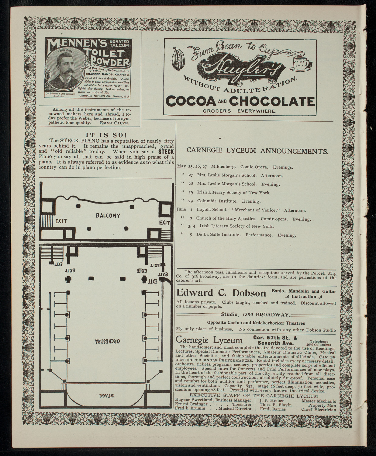 Dramatic Performance by The Spiders, May 23, 1903, program page 4