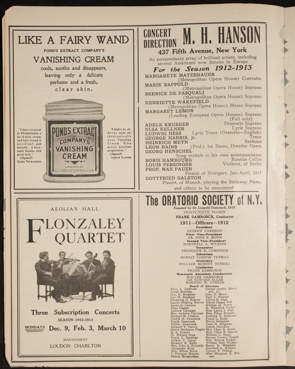 Clef Club Orchestra: Concert of Negro Music, May 2, 1912, program page 8