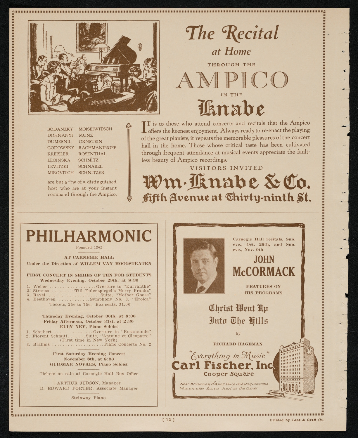 Philadelphia Orchestra, October 21, 1924, program page 12