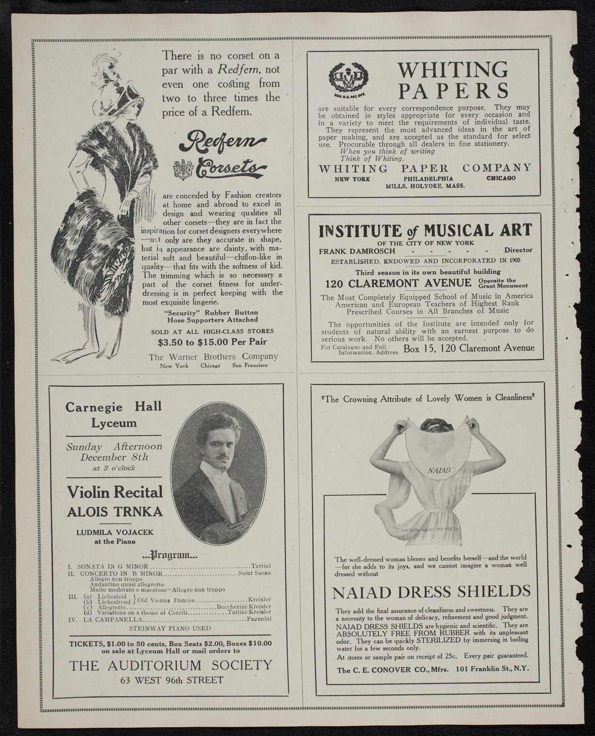 Marcella Sembrich, Soprano, October 29, 1912, program page 2