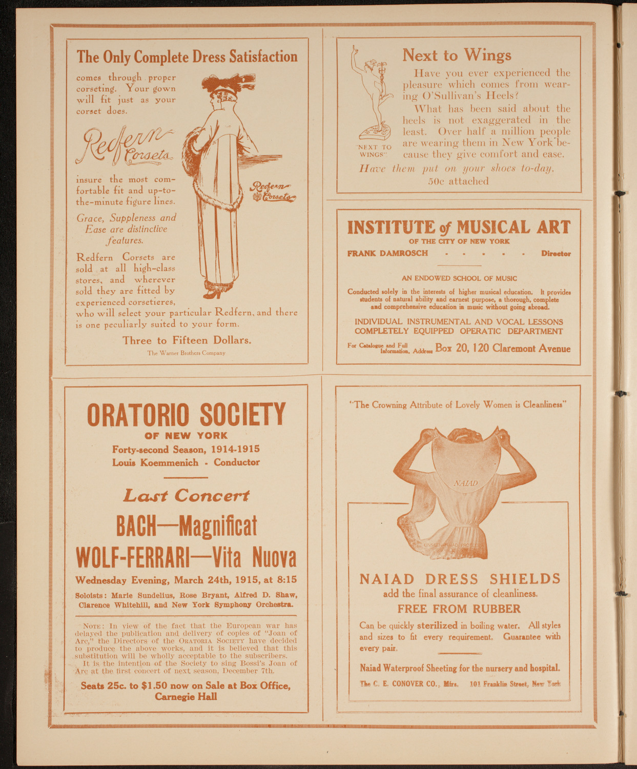People's Symphony Concert, February 20, 1915, program page 2