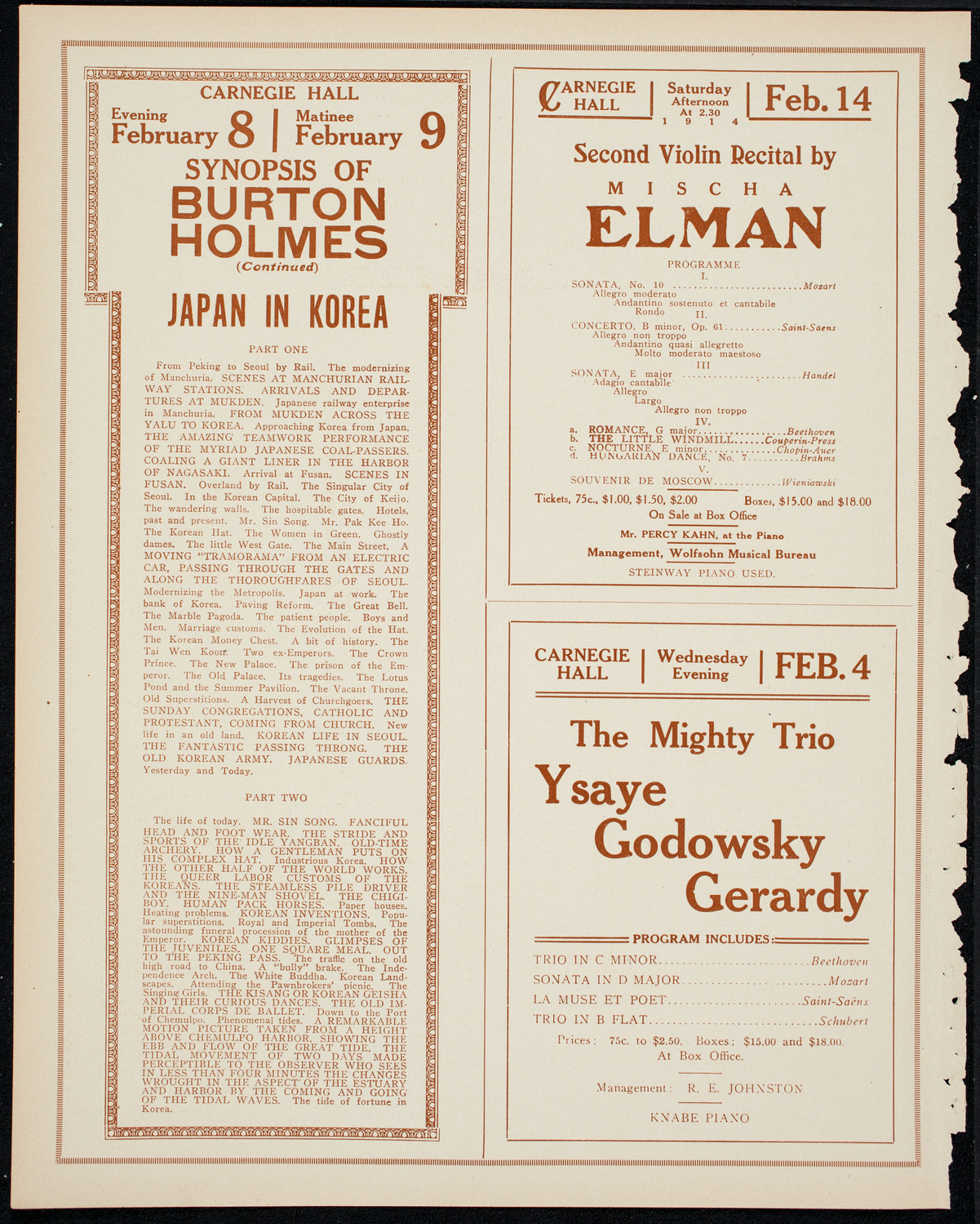 Burton Holmes Travelogue: Panama, February 3, 1914, program page 10