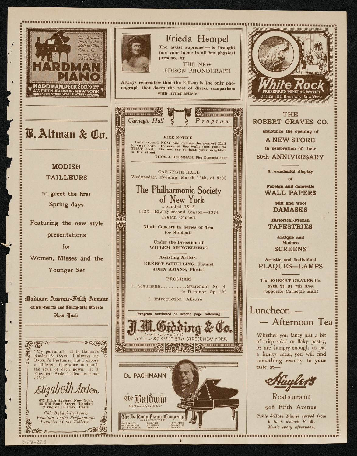 New York Philharmonic Students' Concert, March 19, 1924, program page 5