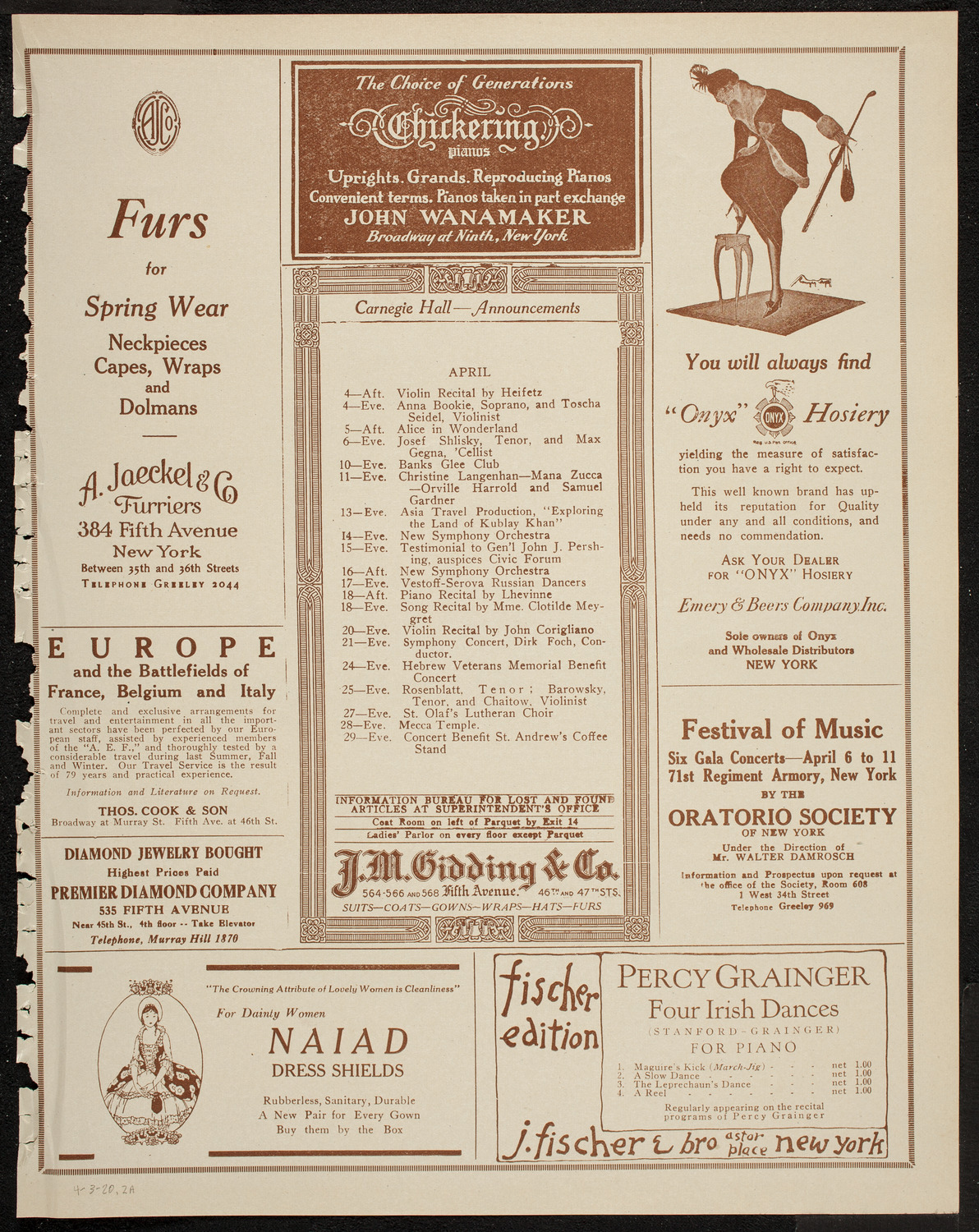 Musical Art Society of New York, April 3, 1920, program page 3