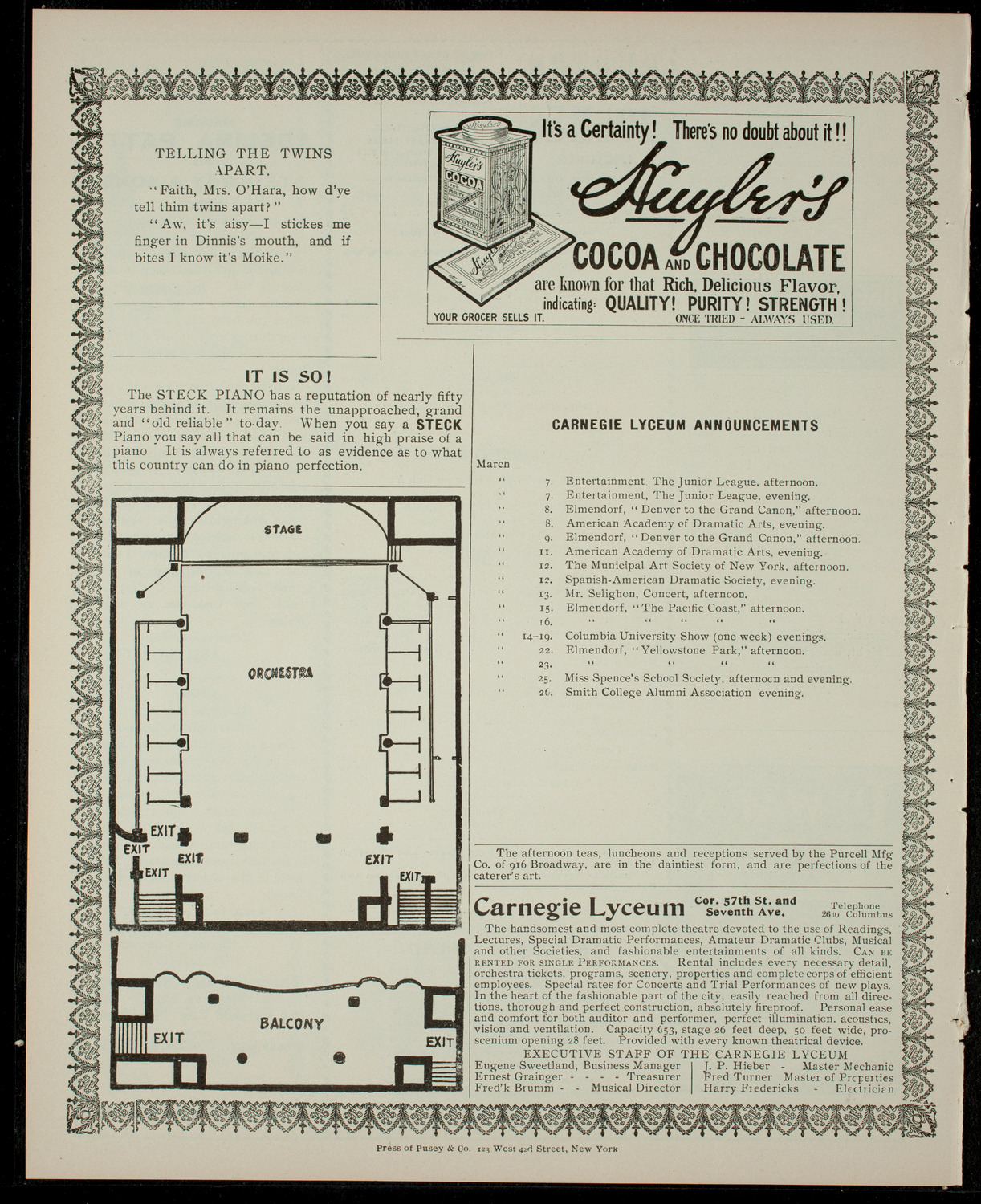 Program by The People's Institute Club A, March 5, 1904, program page 4