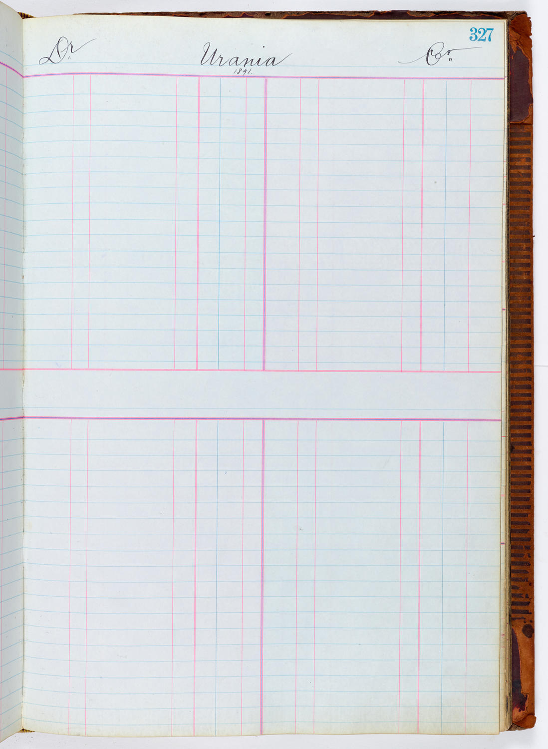 Music Hall Accounting Ledger, volume 1, page 327