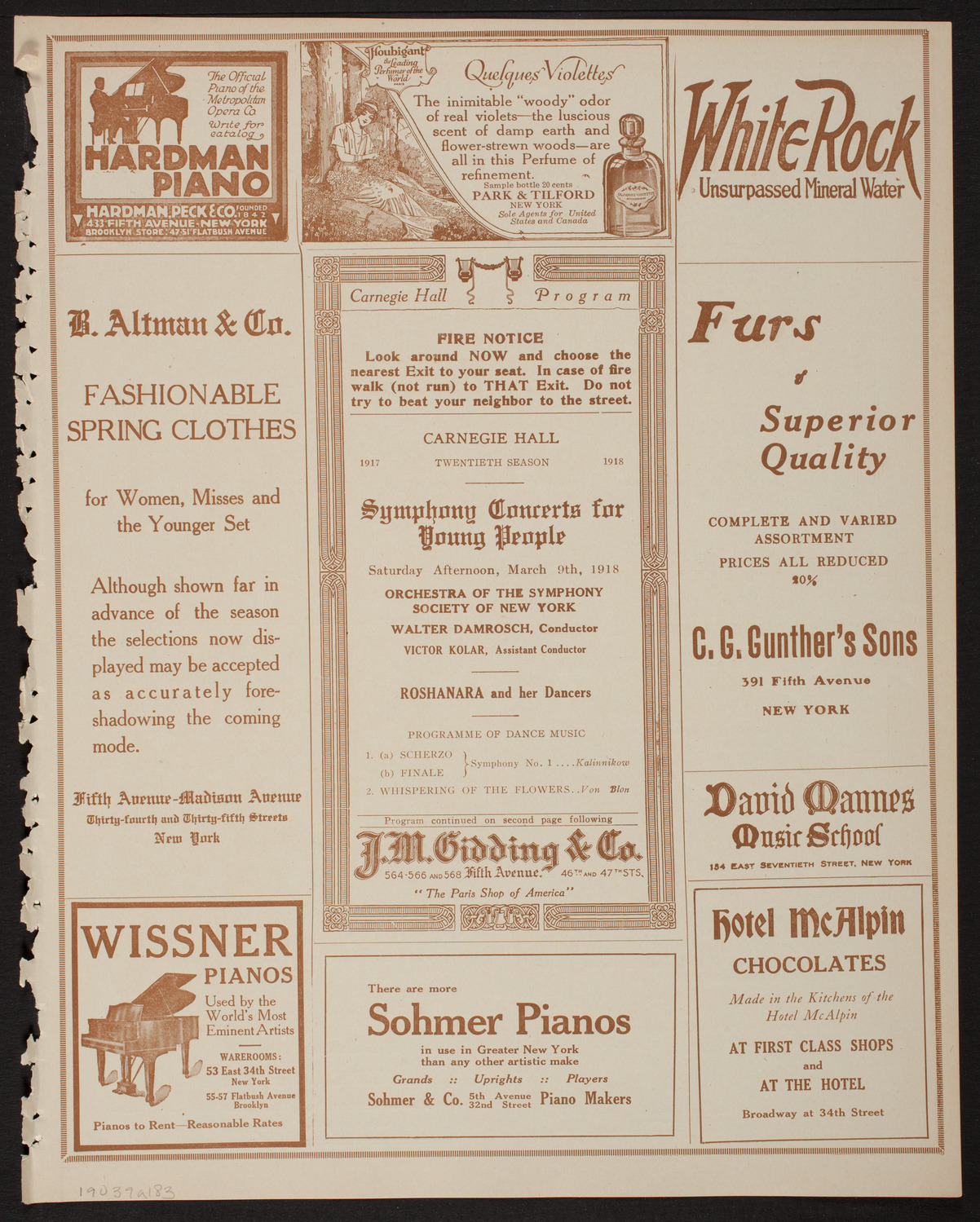 Symphony Concert for Young People, March 9, 1918, program page 5