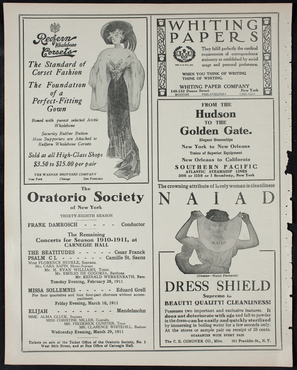 Hans Ellenson with Cornelia Rider Possart and the Volpe Symphony Orchestra, February 22, 1911, program page 2