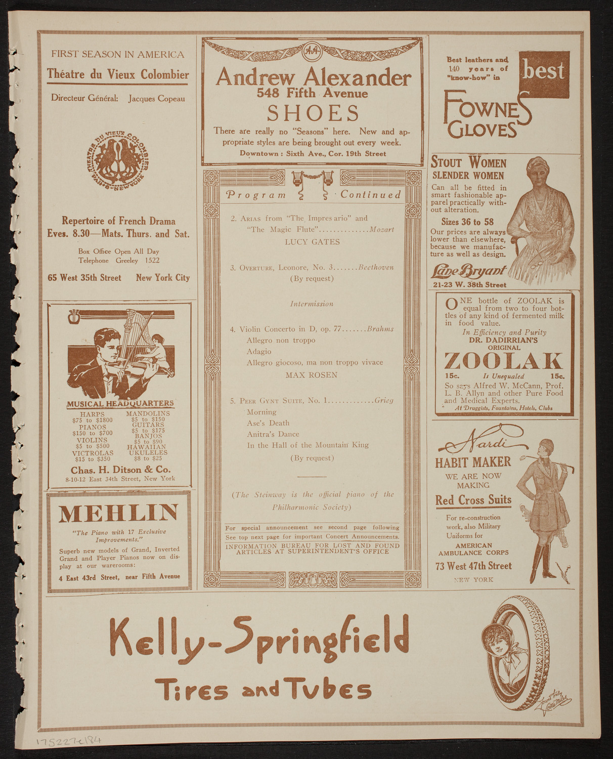 Home Symphony Concert: New York Philharmonic, February 27, 1918, program page 7