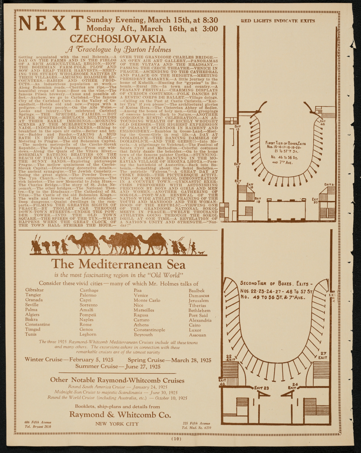 Burton Holmes Travelogue: Along the Riviera, March 9, 1925, program page 10