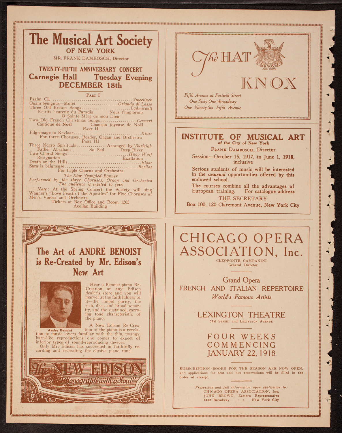 New York Philharmonic, November 30, 1917, program page 2