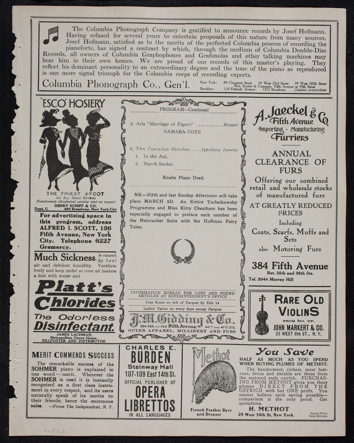 Russian Symphony Society of New York, February 11, 1912, program page 9