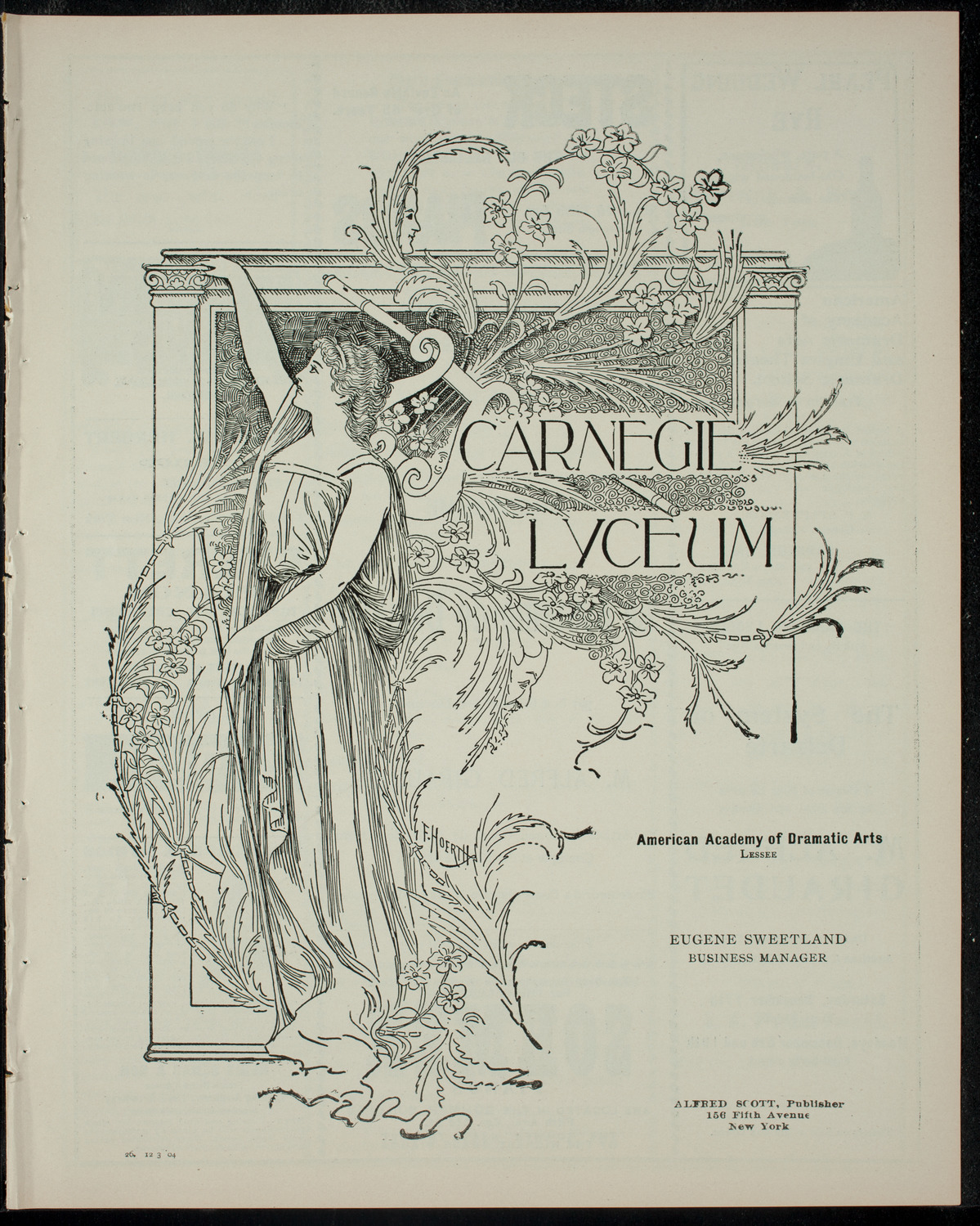 Lecture by Alfred Giraudet, December 3, 1904, program page 1