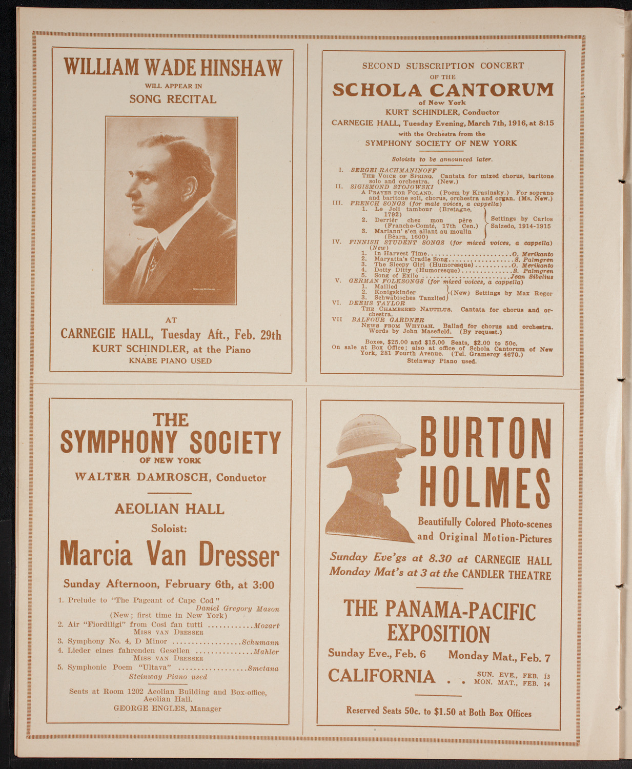 New York Philharmonic, February 4, 1916, program page 8