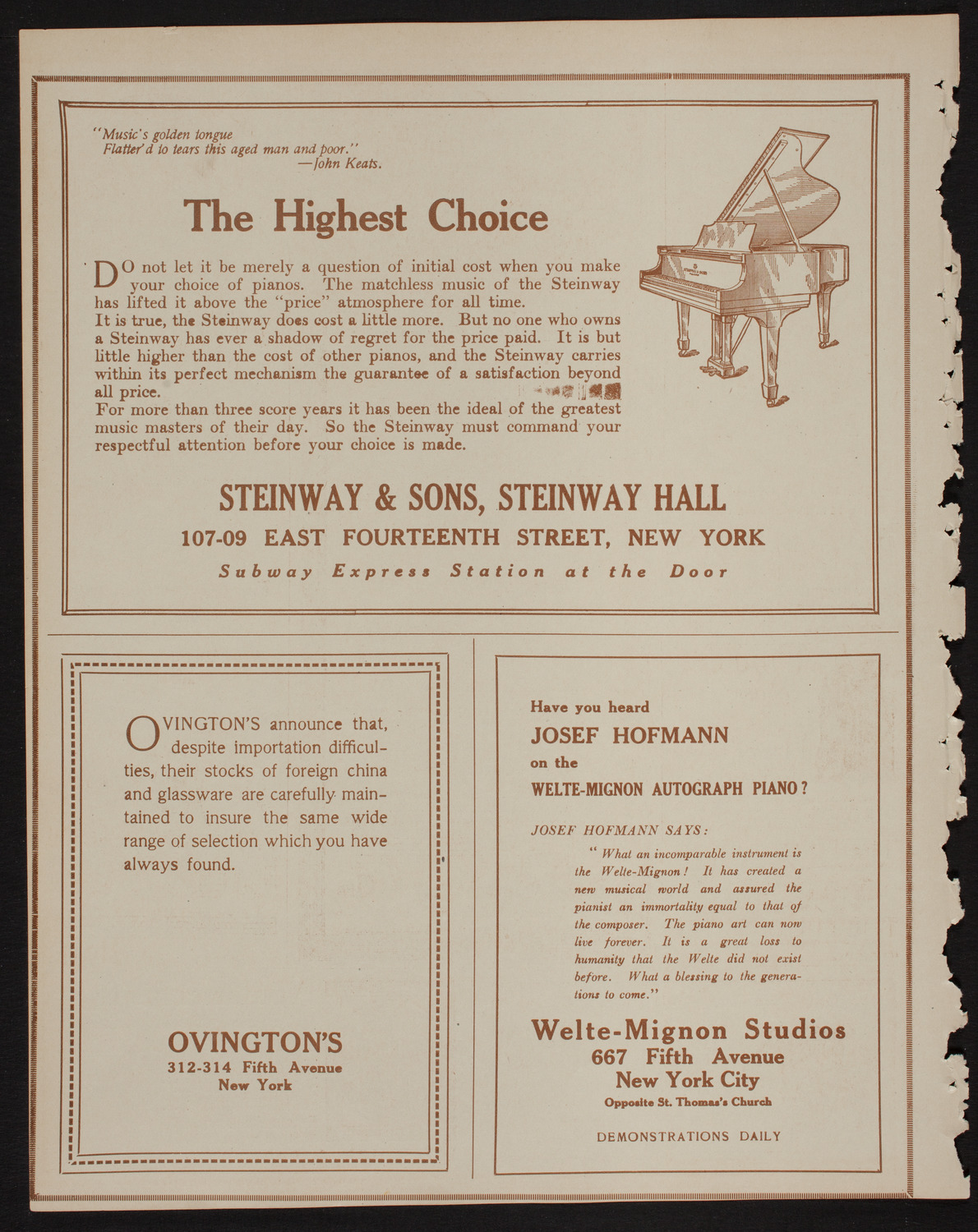 Society of the Friends of Music: Philadelphia Orchestra, March 27, 1918, program page 4