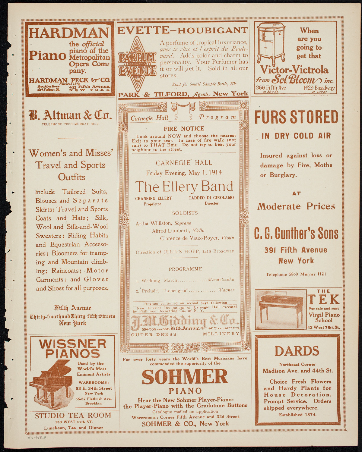 The Ellery Band, May 1, 1914, program page 5