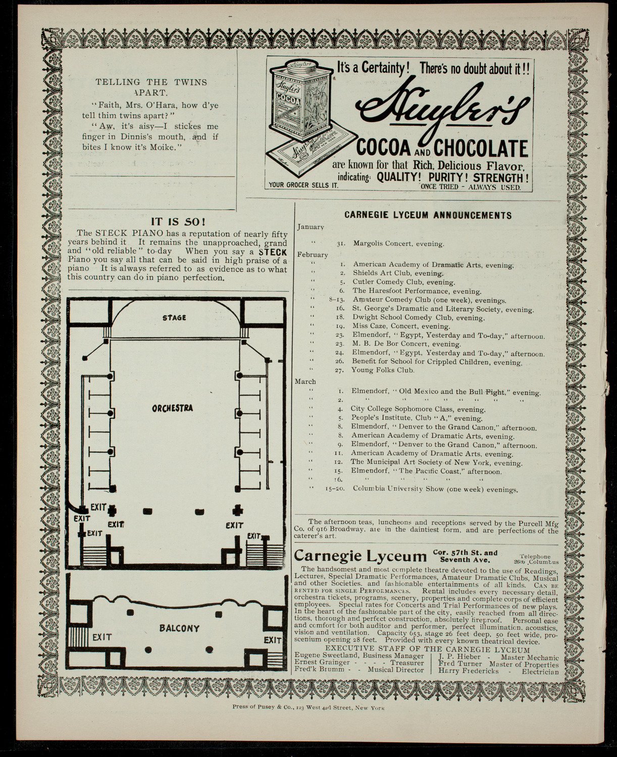 Funcion Benéfica Lirico-Dramatica á Beneficio de Varias Familias Pobres, January 30, 1904, program page 4