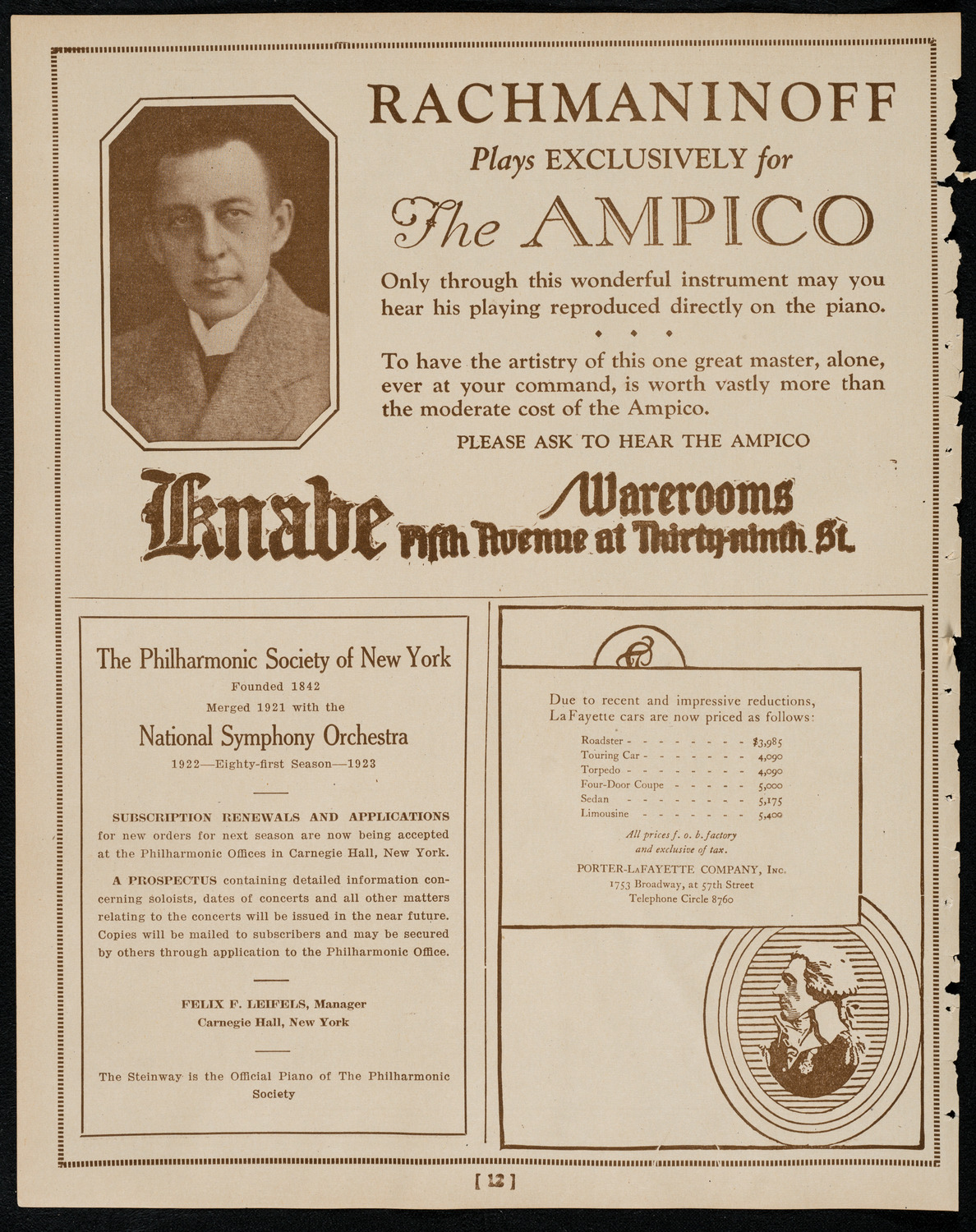 Kriens Symphony Club, May 20, 1922, program page 12