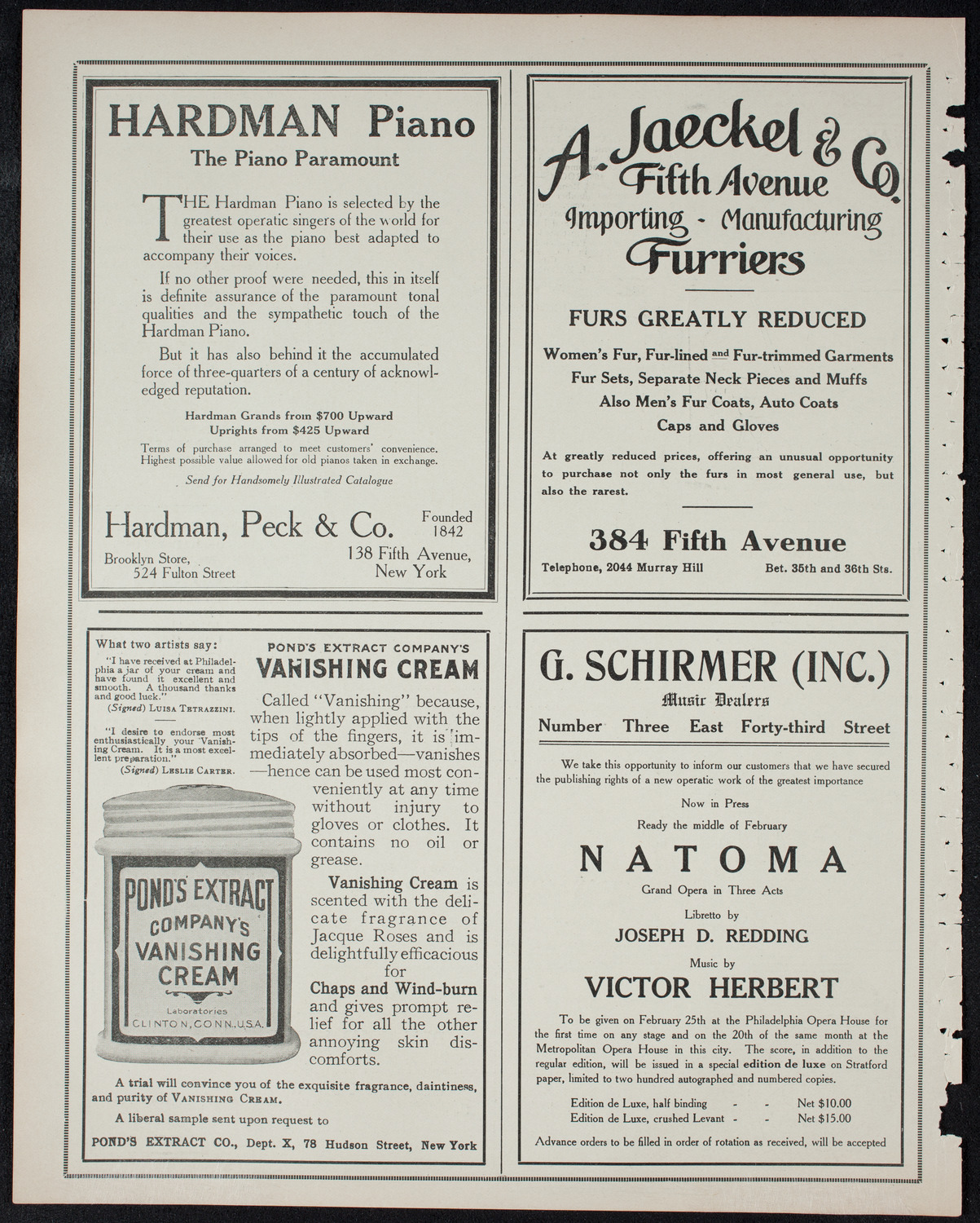 Johanna Gadski, Soprano, February 14, 1911, program page 8
