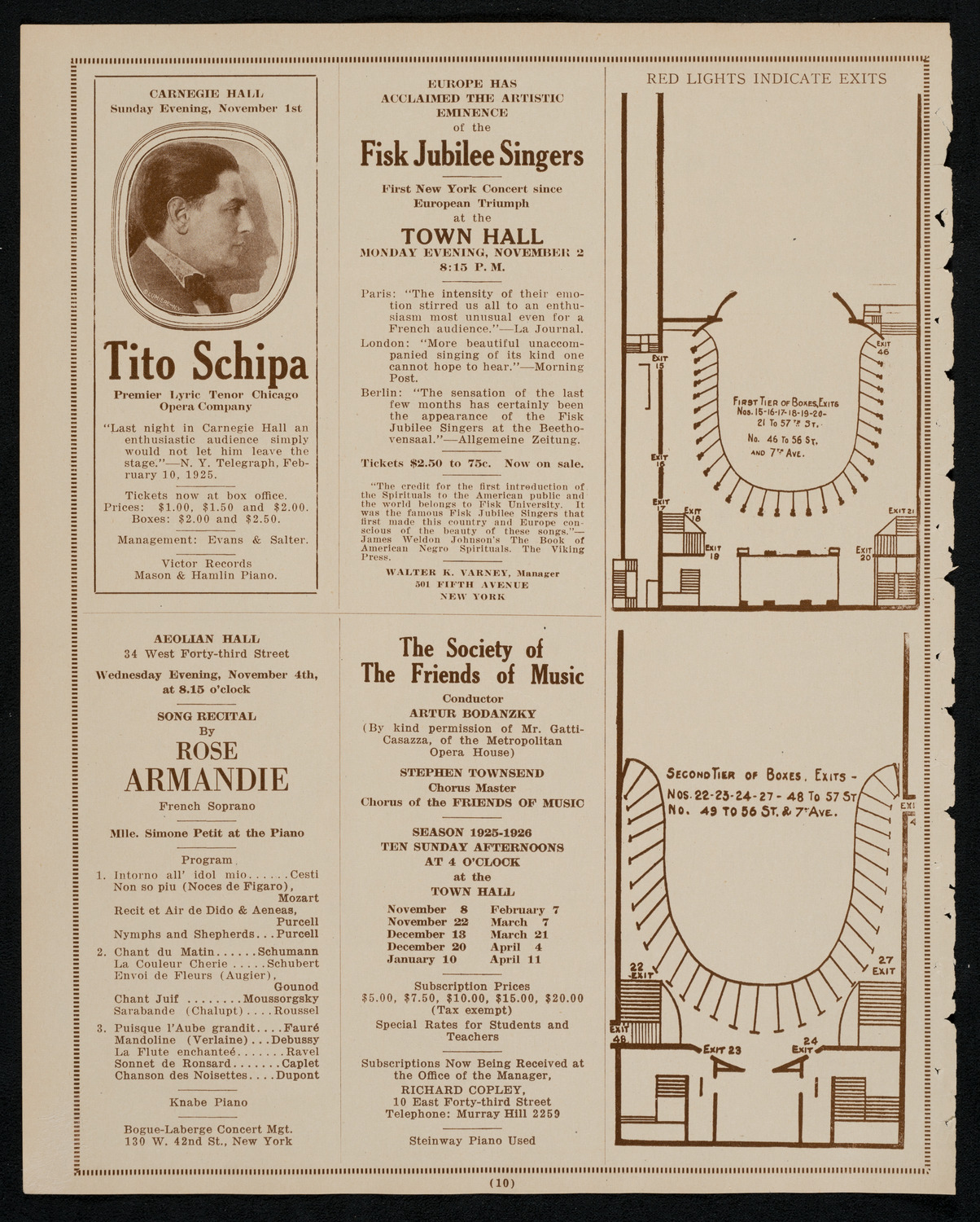 New York Philharmonic, October 31, 1925, program page 10