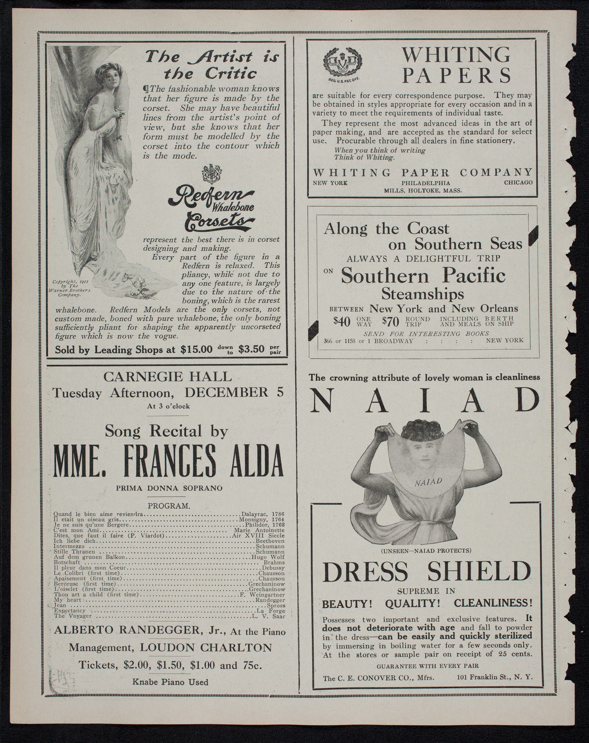 Russian Symphony Society of New York, November 19, 1911, program page 2