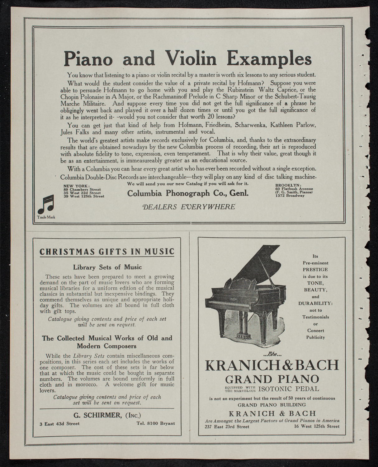 New York Philharmonic, December 19, 1912, program page 6