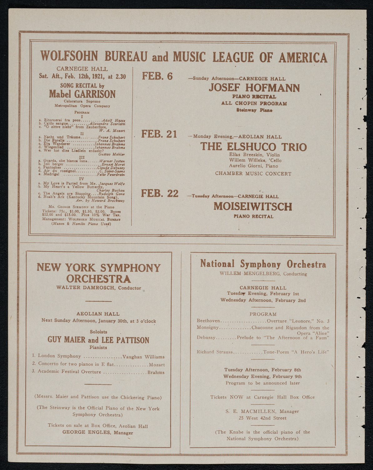 Symphony Concert for Young People, January 29, 1921, program page 8