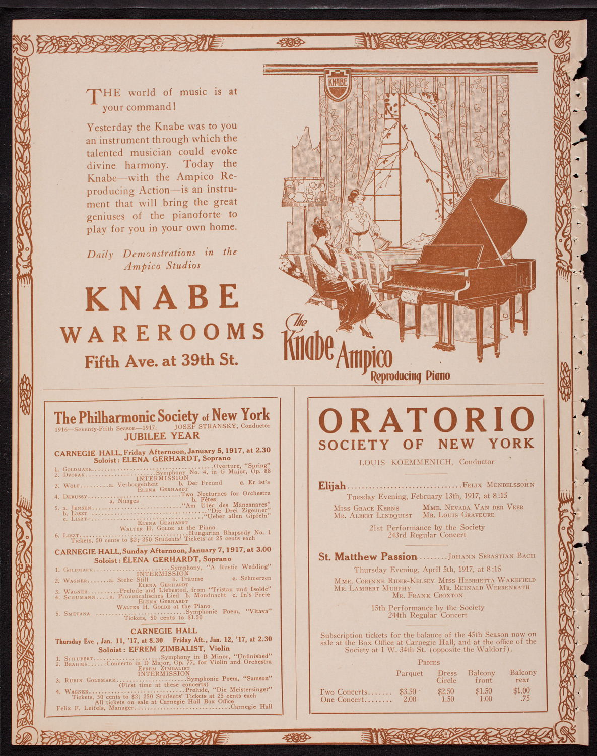 Oratorio Society of New York, December 28, 1916, program page 12