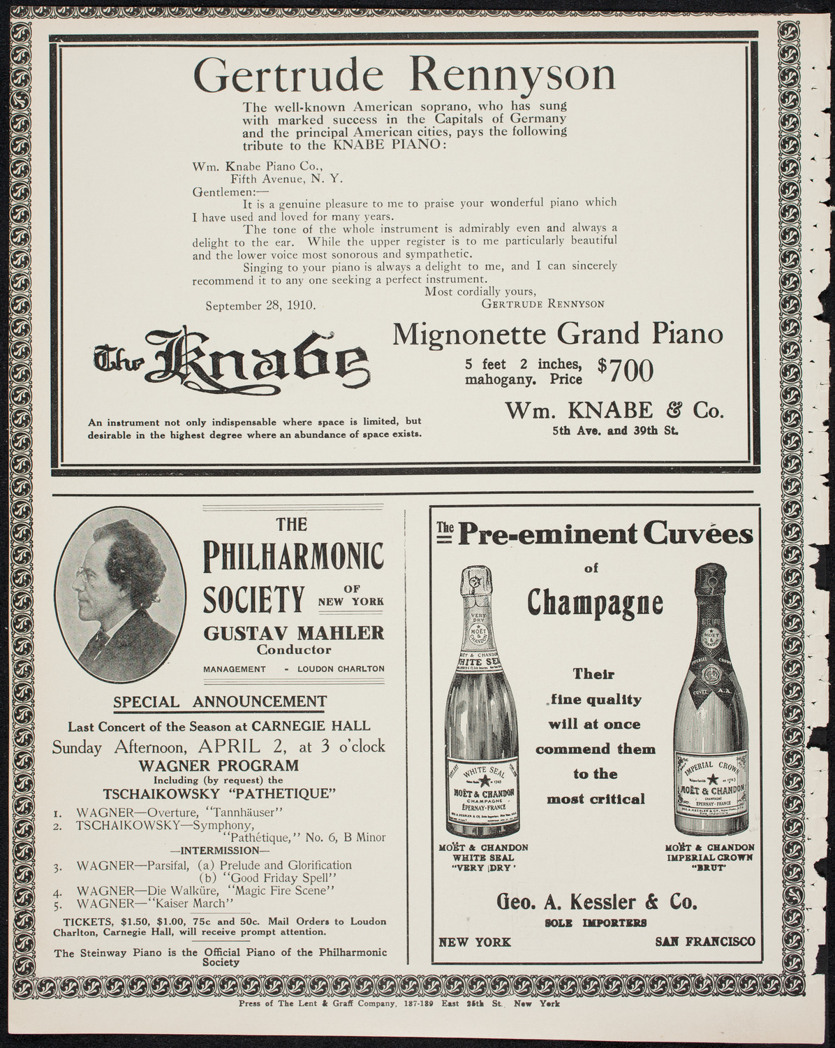People's Symphony Concert, March 26, 1911, program page 12