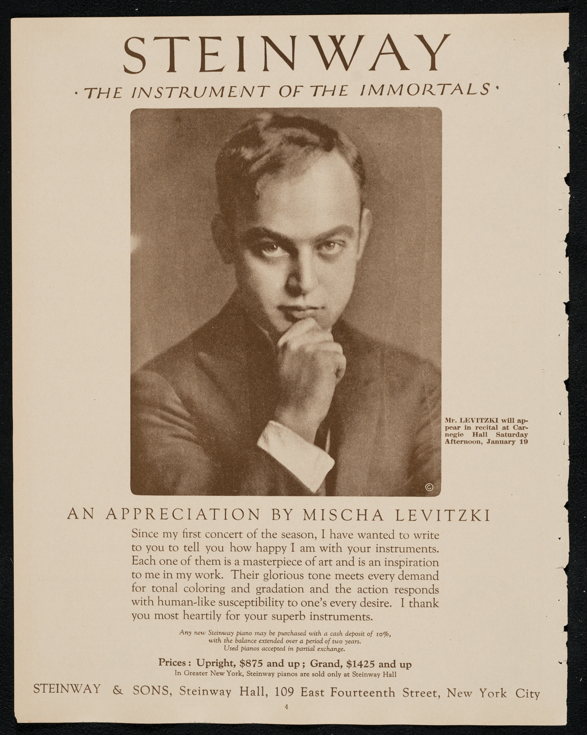 New York Philharmonic, January 17, 1924, program page 4