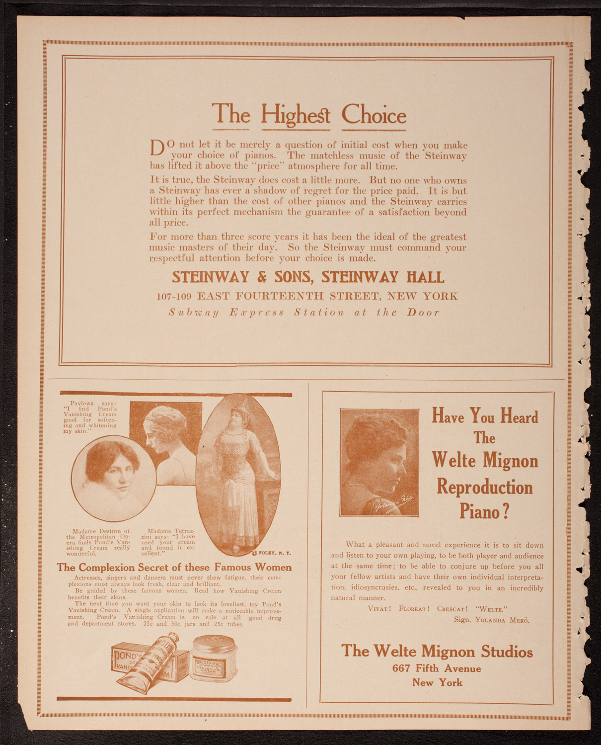 New York Symphony Orchestra, March 11, 1917, program page 4